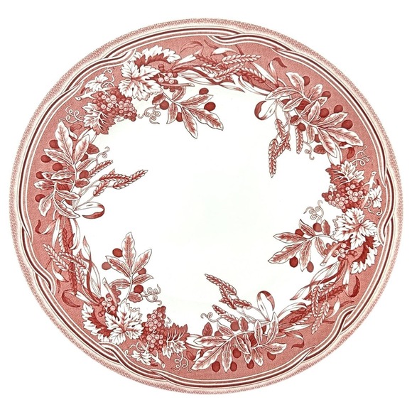 Spode Other - Spode Fulham Dinner Plate for Williams Sonoma Red & White Floral England 2004
